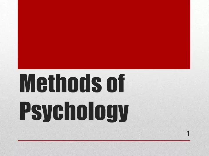 methods of psychology