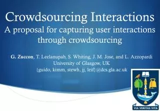 Crowdsourcing Interactions A proposal for capturing user interactions through crowdsourcing