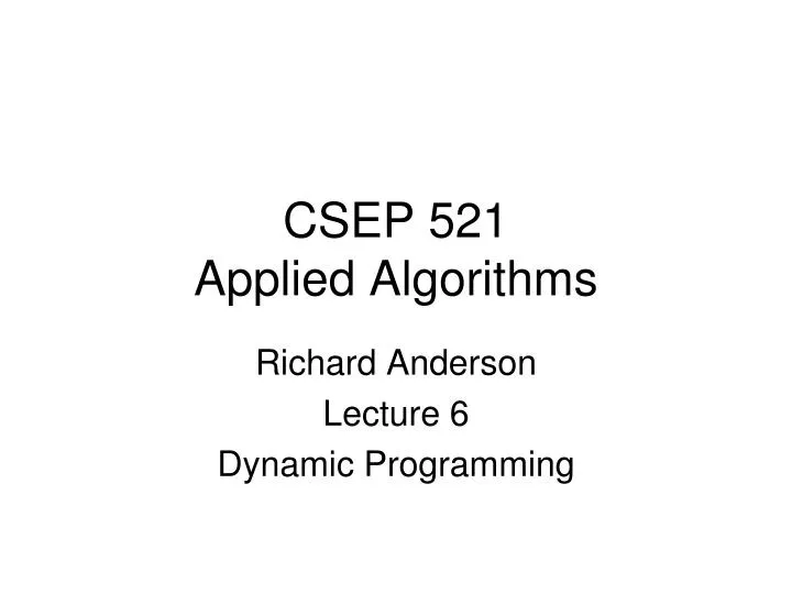 csep 521 applied algorithms