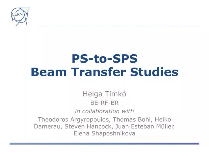 ps to sps beam transfer studies