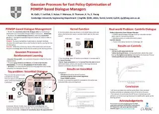 Gaussian Processes for Fast Policy Optimisation of POMDP-based Dialogue Managers