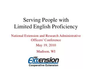 Serving People with Limited English Proficiency