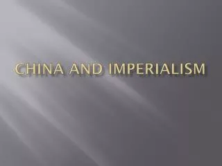 China and Imperialism