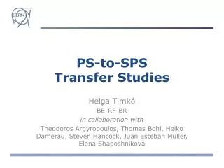 PS-to-SPS Transfer Studies
