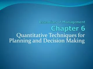 Essentials of Management Chapter 6