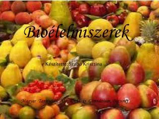 bio lelmiszerek