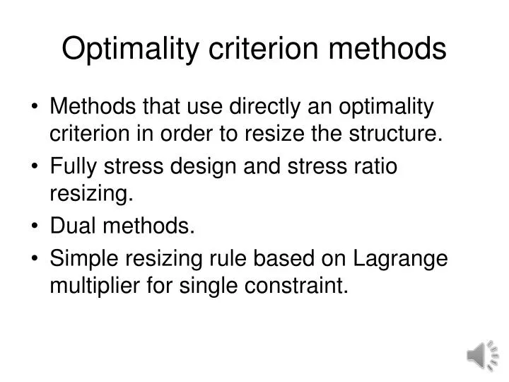 optimality criterion methods