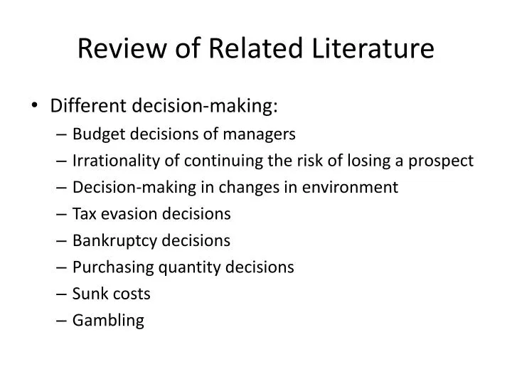 review of related literature