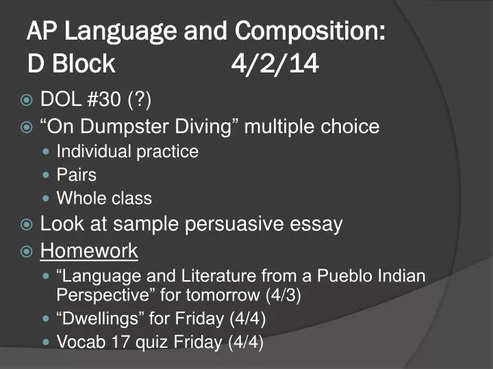 ap language and composition d block 4 2 14