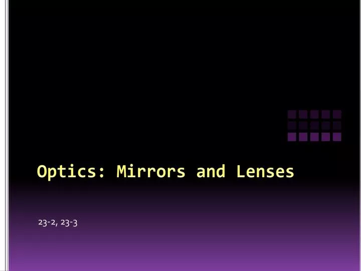 optics mirrors and lenses