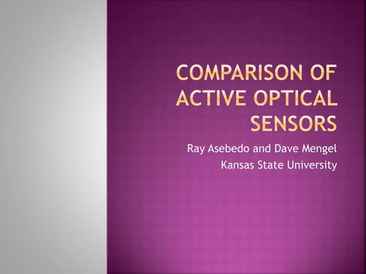 comparison of active optical sensors