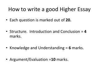 How to write a good Higher Essay