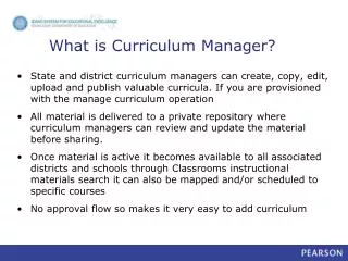 What is Curriculum Manager?