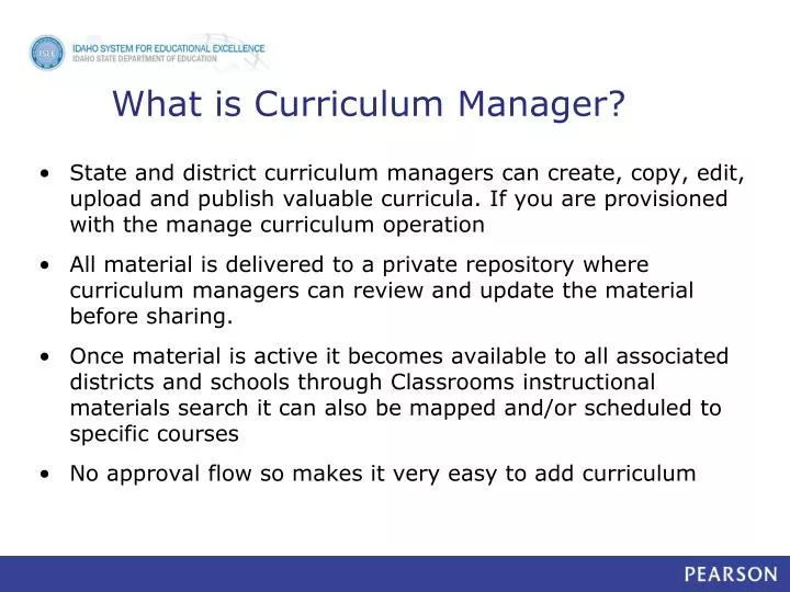 what is curriculum manager