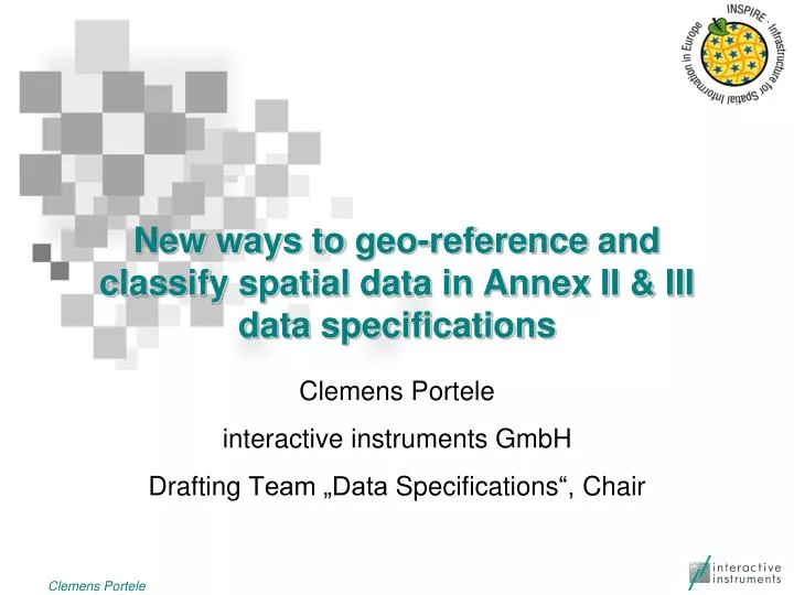 new ways to geo reference and classify spatial data in annex ii iii data specifications