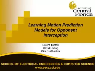 Learning Motion Prediction Models for Opponent Interception