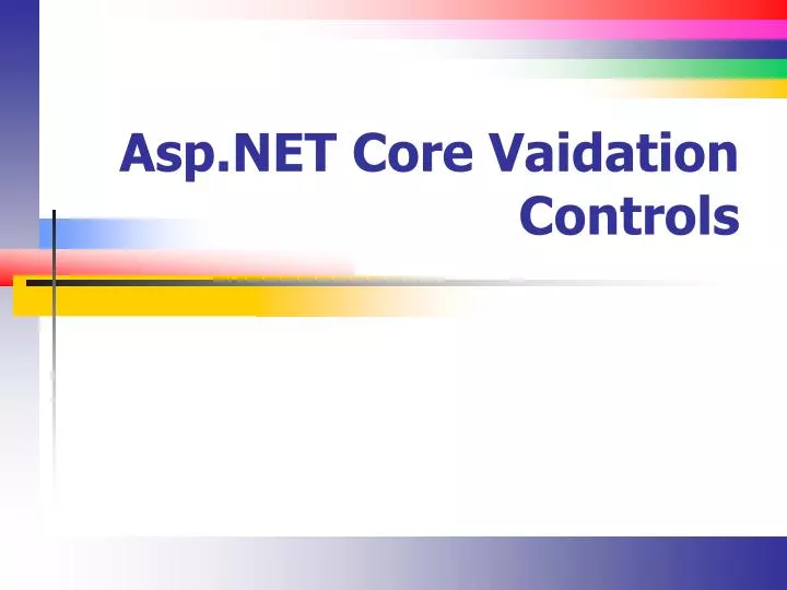 asp net core vaidation controls