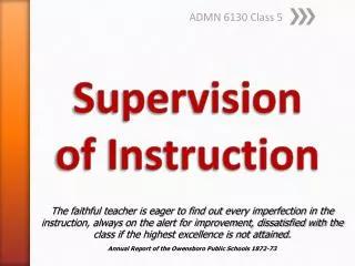 Supervision of Instruction
