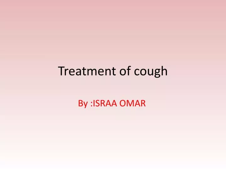 treatment of cough