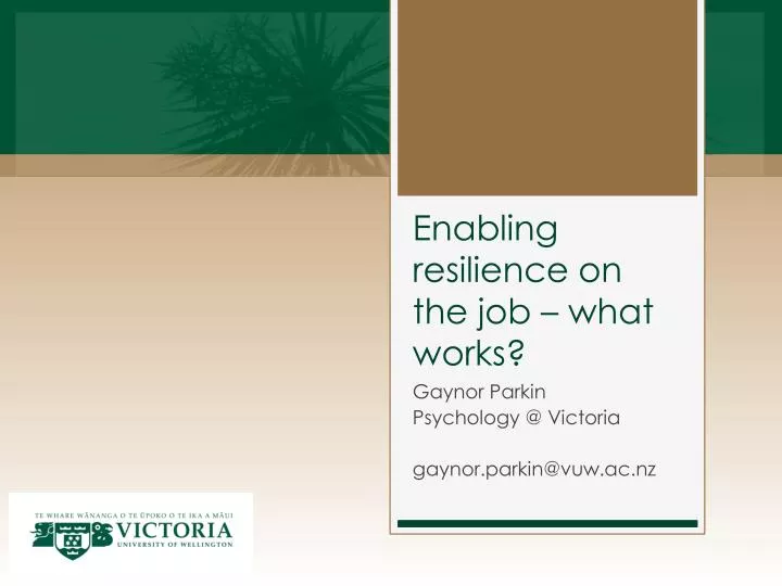 enabling resilience on the job what works