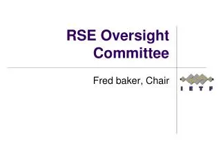 RSE Oversight Committee