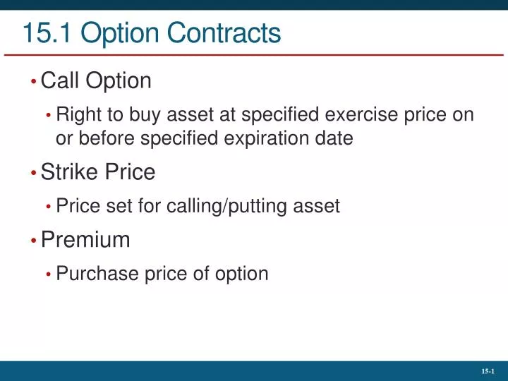 15 1 option contracts