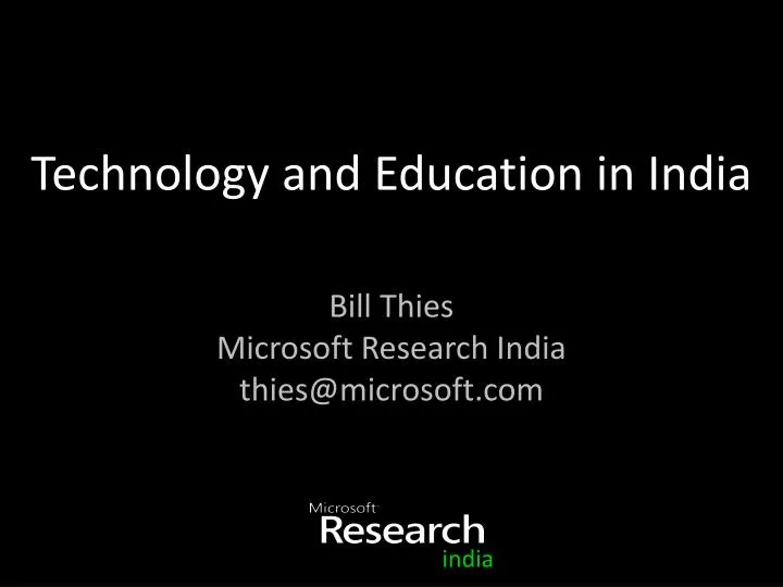 technology and education in india