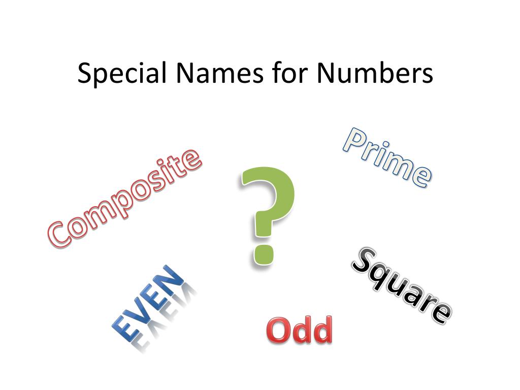 PPT - Understanding Special Names of Numbers: Prime, Composite, Square ...