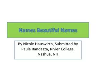 Names Beautiful Names
