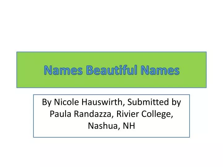 names beautiful names