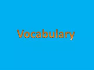 Vocabulary