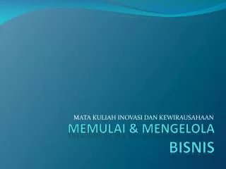 memulai mengelola bisnis