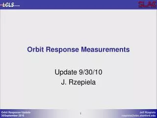Orbit Response Measurements