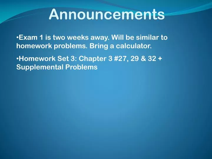 announcements