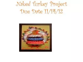 Naked Turkey Project Due Date 11/14/12
