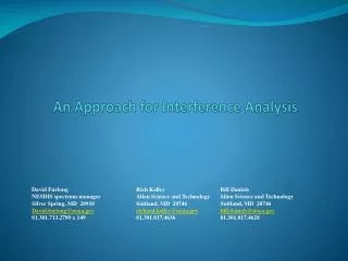 An Approach for Interference Analysis