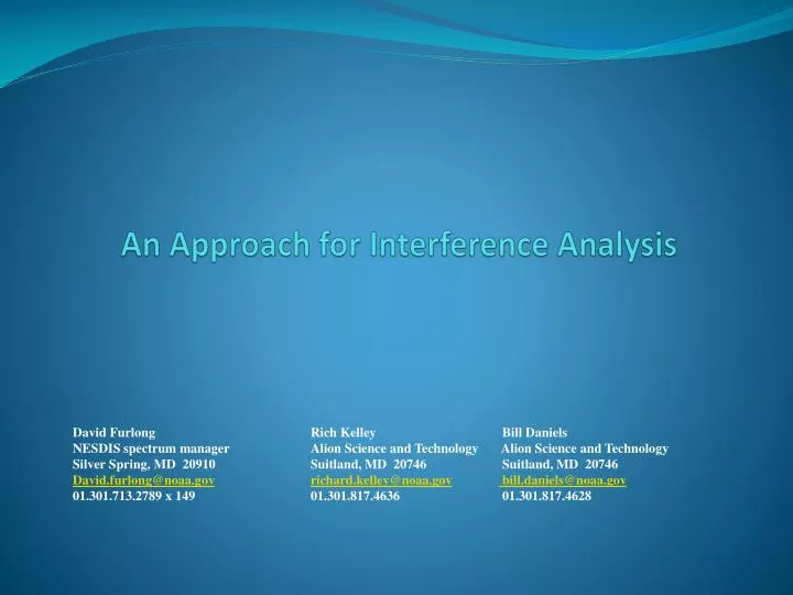 an approach for interference analysis