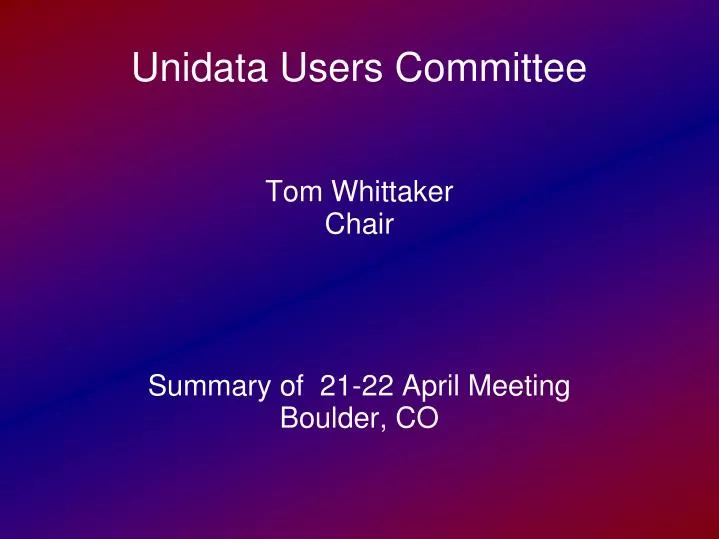 unidata users committee