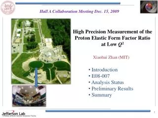 High Precision Measurement of the Proton Elastic Form Factor Ratio at Low Q 2