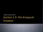 Section 1.9: The Knapsack Problem - slide 1