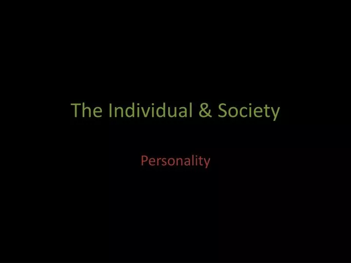 the individual society