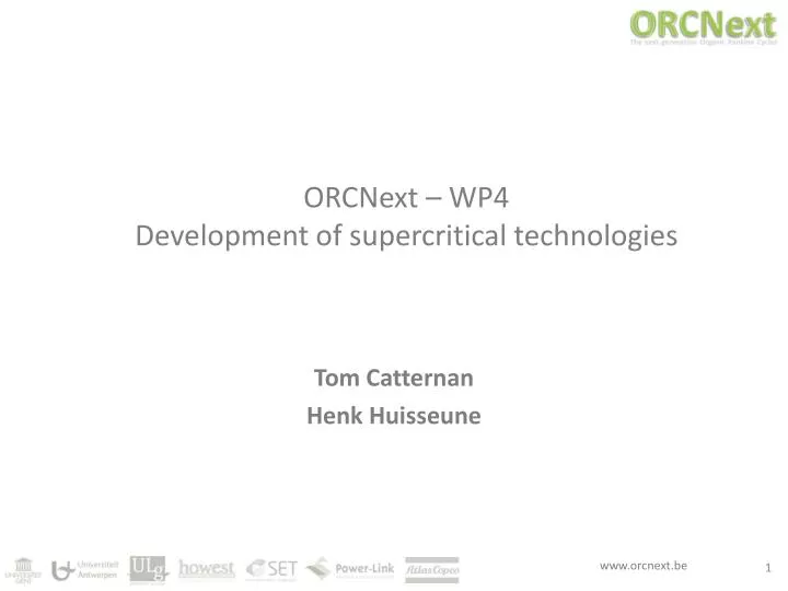 orcnext wp4 development of supercritical technologies