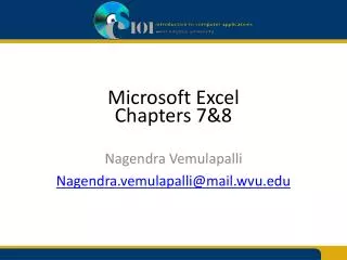 Microsoft Excel Chapters 7&amp;8
