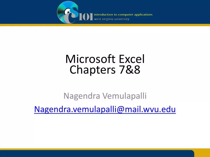 microsoft excel chapters 7 8