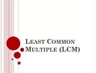 least common multiple lcm
