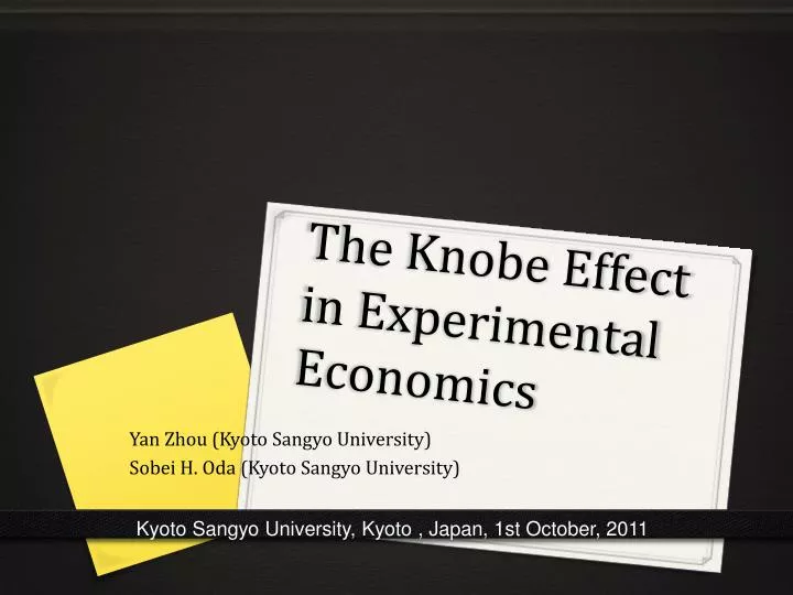 the knobe effect in experimental economics
