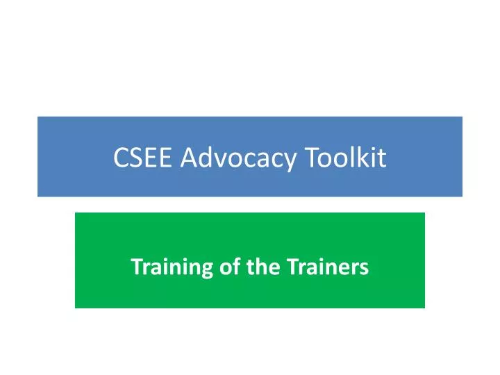 csee advocacy toolkit