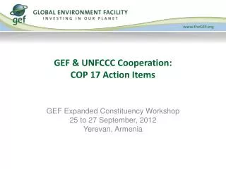 GEF &amp; UNFCCC Cooperation: COP 17 Action Items