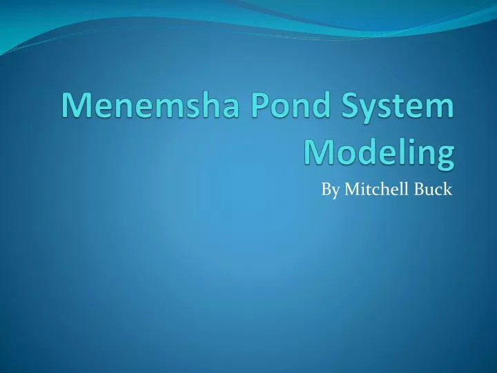 menemsha pond system modeling