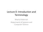 Lecture 0: Introduction and Terminology - slide 1